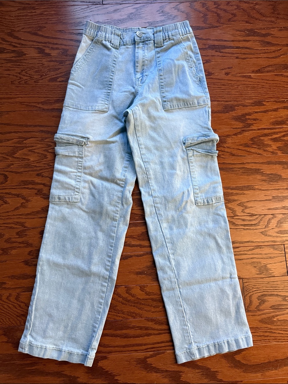 Almost Famous Light Blue Cargo Jeans with Flap Pockets